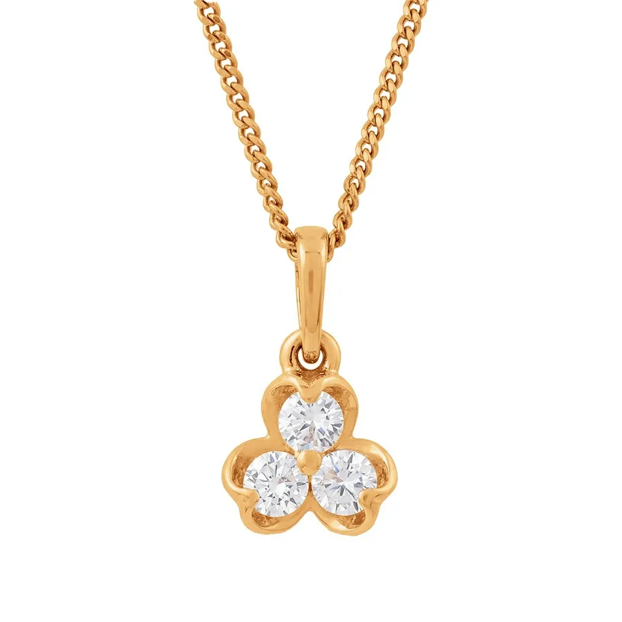 Pandantiv din aur roșu cu Cubic Zirconia Incolor