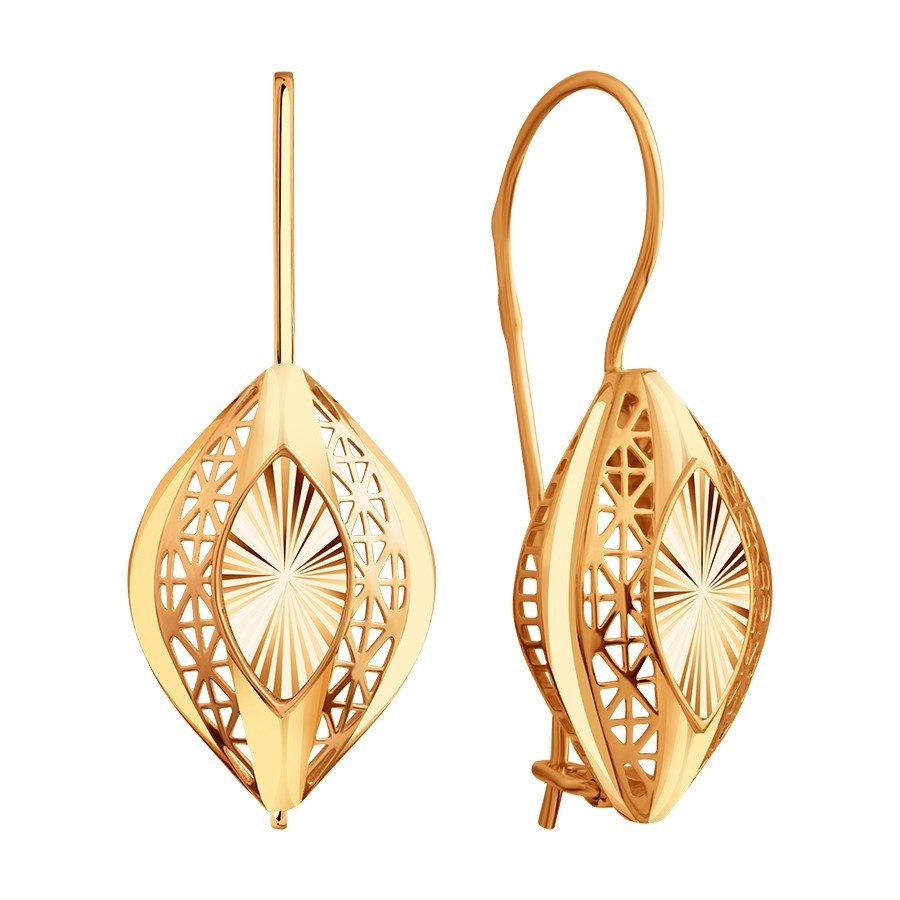 Cercei din aur roșu fără pietre