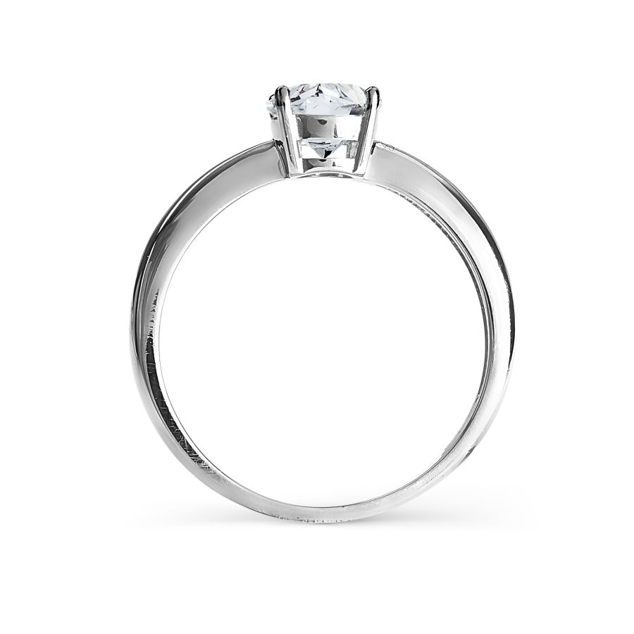 Помолвочное кольцо из белого золота с камнями Swarovski