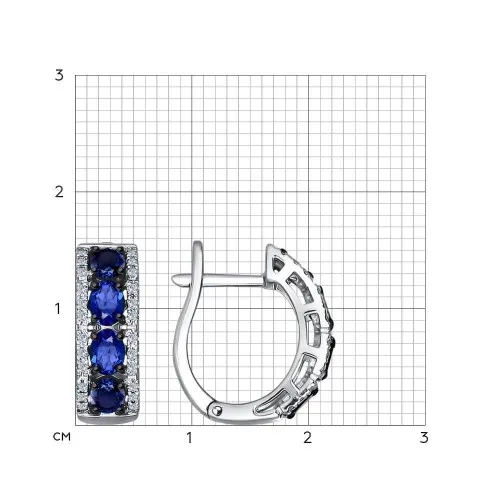 Cercei din aur alb cu Diamant, Safir
