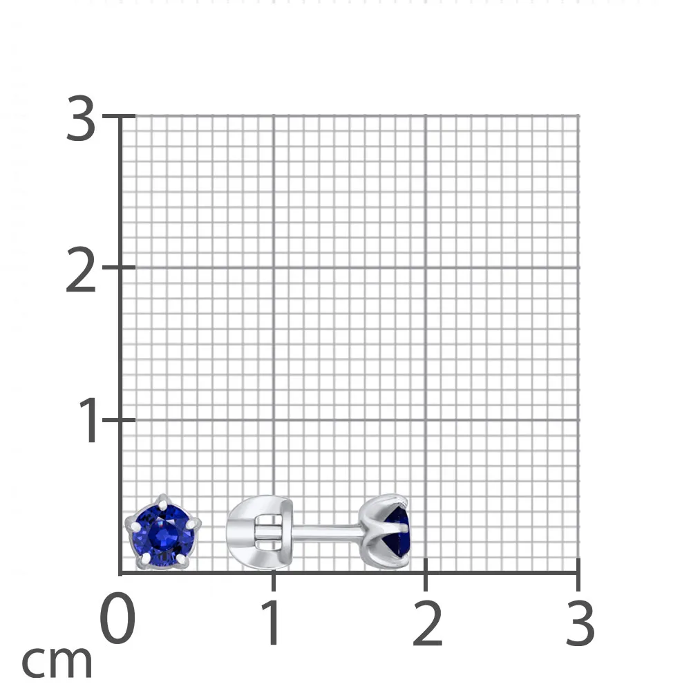 Cercei Pusete din aur alb cu Safir