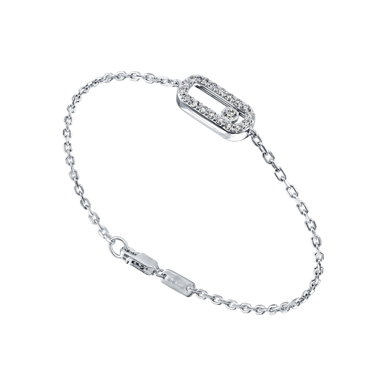 Браслет из белого золота с камнями Бриллиант