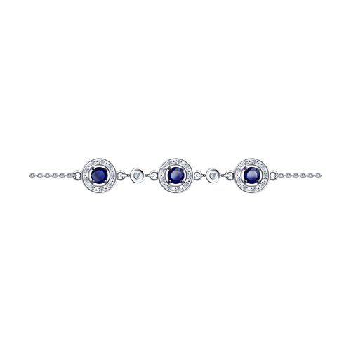 Brățară din aur alb cu pietre Diamant, Safir