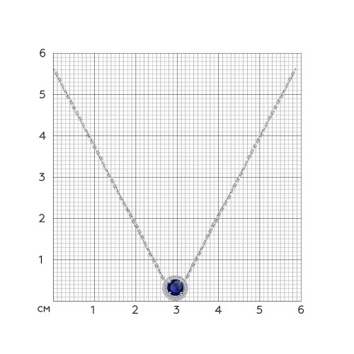 Colier din aur alb cu pietre Diamant, Safir