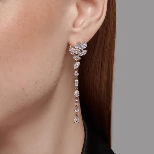 Cercei Suspendați din argint cu Cubic Zirconia Incolor