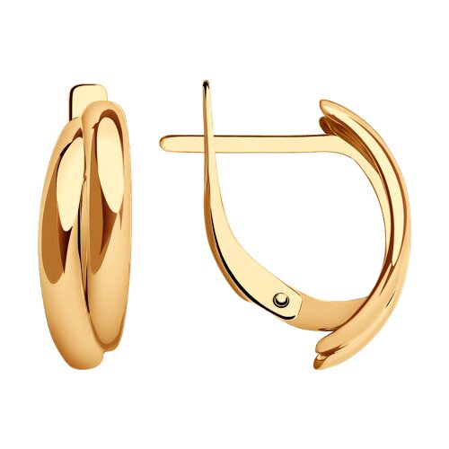 Cercei din aur roșu fără pietre