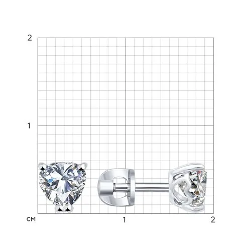 Cercei Pusete din argint cu Cubic Zirconia Incolor