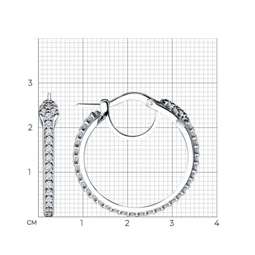 Cercei Creole din argint cu Cubic Zirconia Incolor