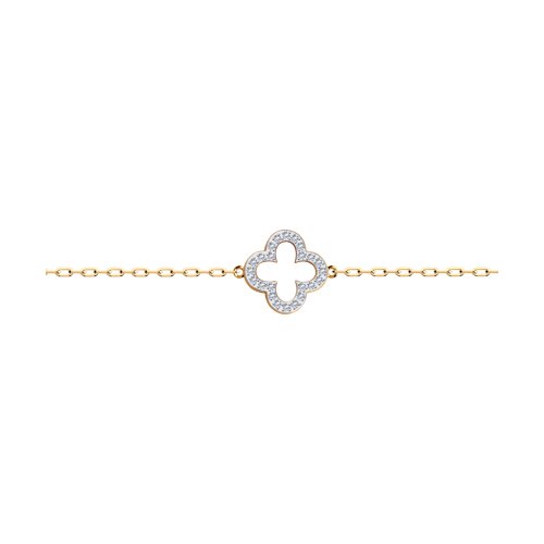 Brățară din aur roșu cu pietre Cubic Zirconia Incolor