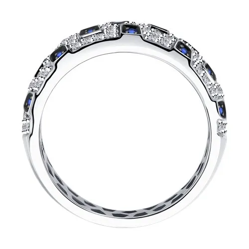 Inel din aur alb cu Diamant, Safir