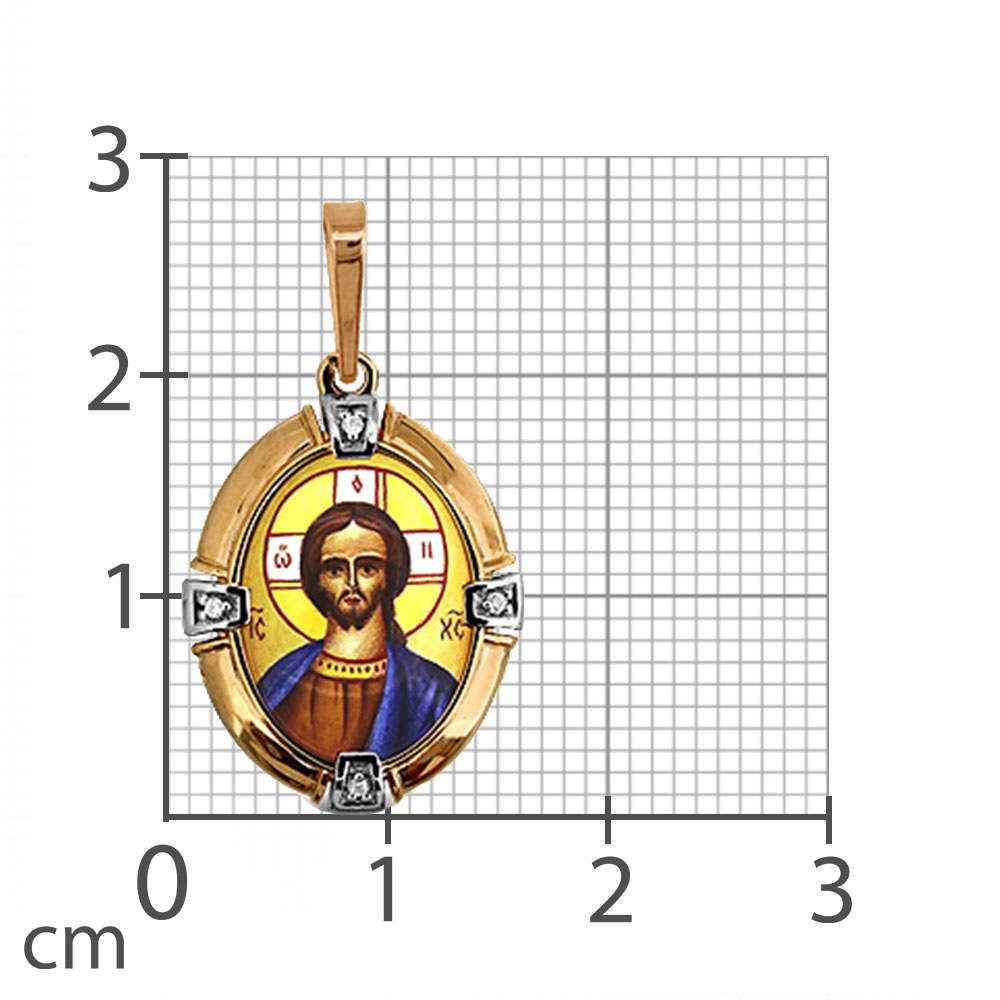 Iconiță din aur roșu cu pietre Cubic Zirconia Incolor