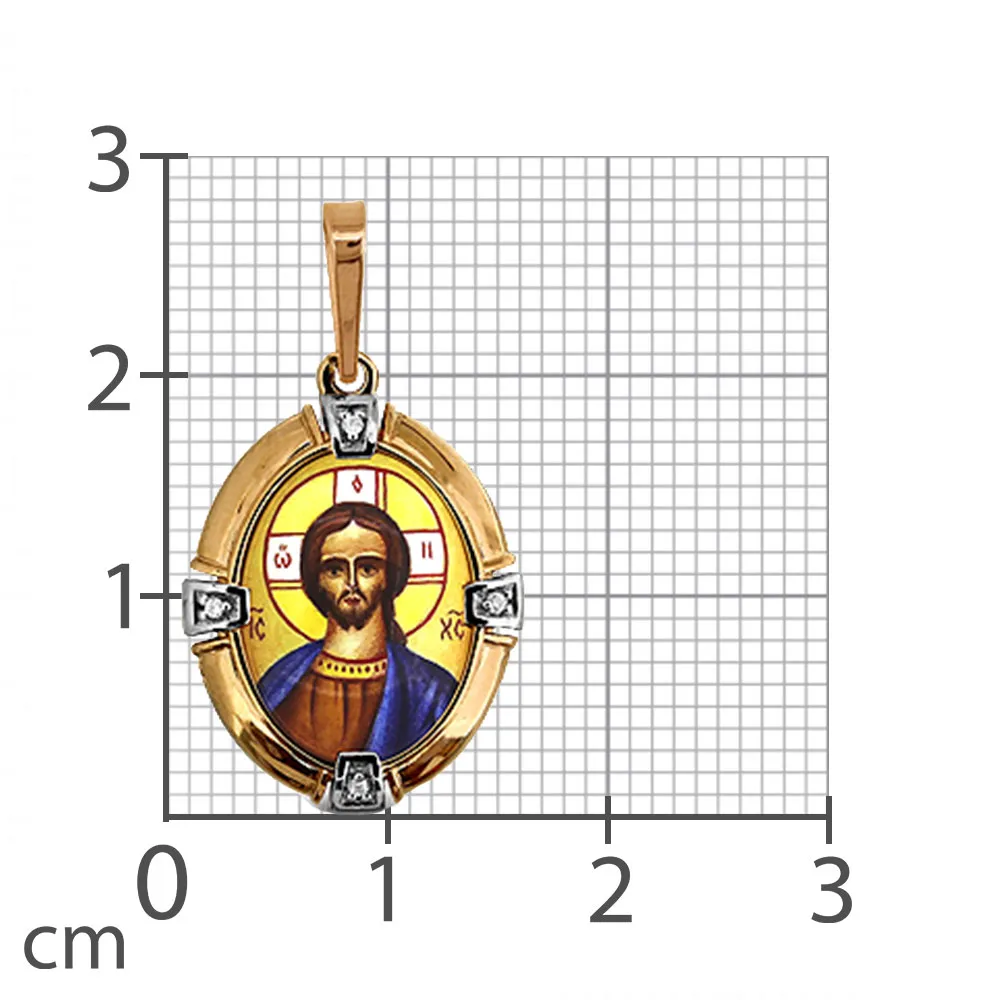 Iconiță din aur roșu cu Cubic Zirconia Incolor