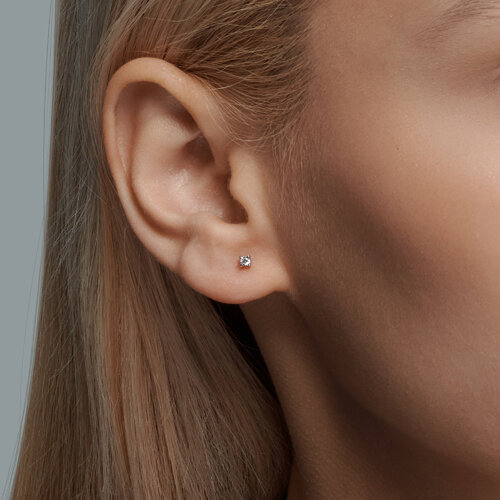 Cercel din argint  cu pietre Cubic Zirconia Incolor