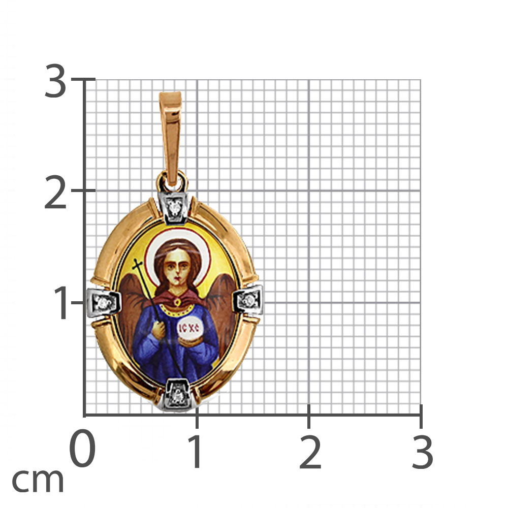 Iconiță din aur roșu cu pietre Cubic Zirconia Incolor