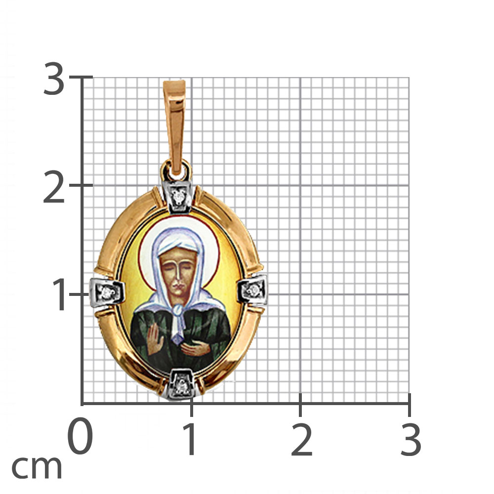 Iconiță din aur roșu cu pietre Cubic Zirconia Incolor