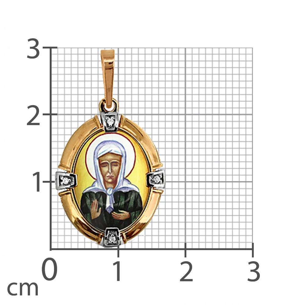 Iconiță din aur roșu cu Cubic Zirconia Incolor