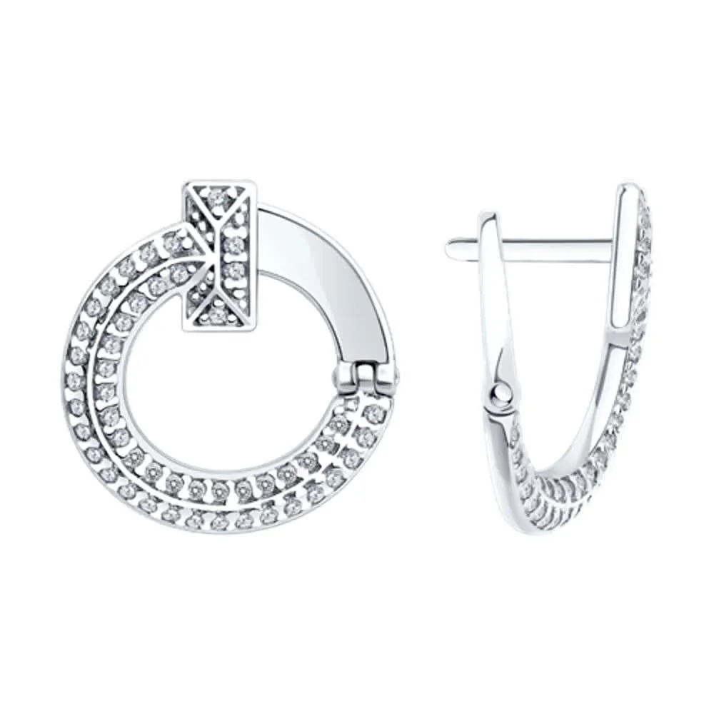 Cercei din argint cu Cubic Zirconia Incolor