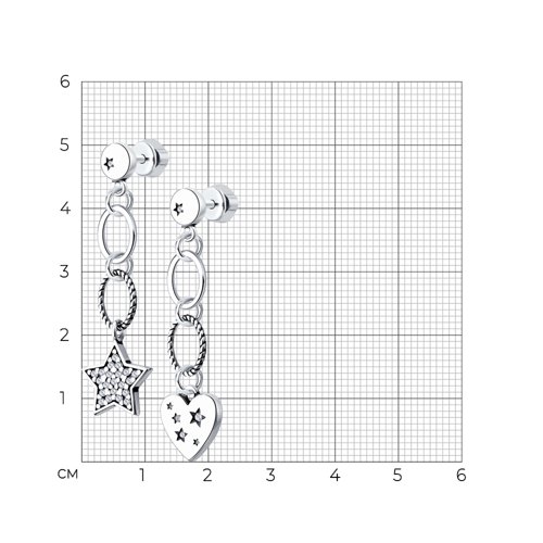 Cercei Pusete din argint  cu pietre Cubic Zirconia Incolor