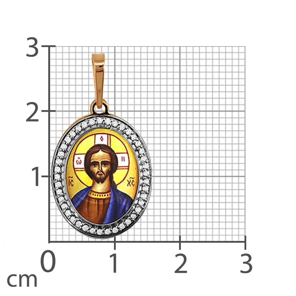 Iconiță din aur roșu cu Cubic Zirconia Incolor