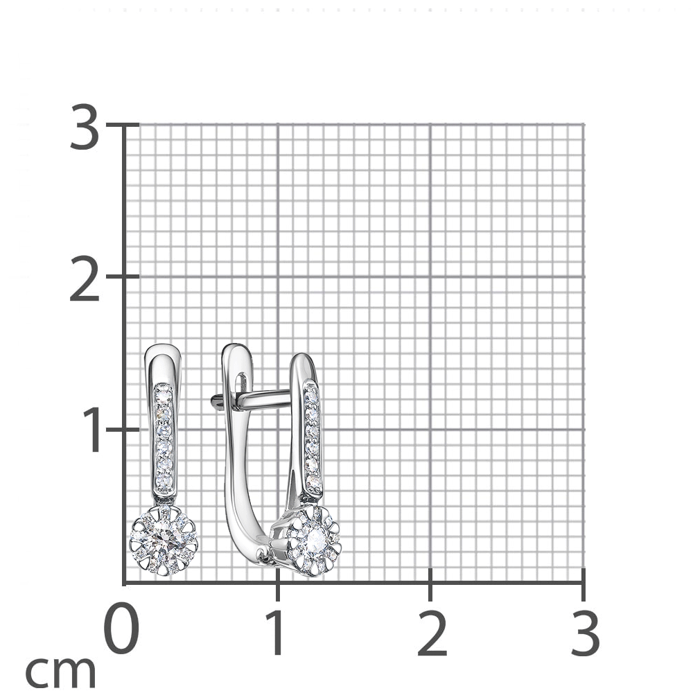 Серьги из белого золота с камнями Бриллиант