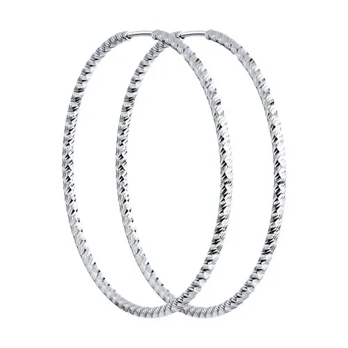 Серьги Конго из серебра без камней