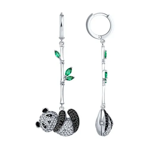 Cercei Creole din argint cu Cubic Zirconia Colorat, Emailare