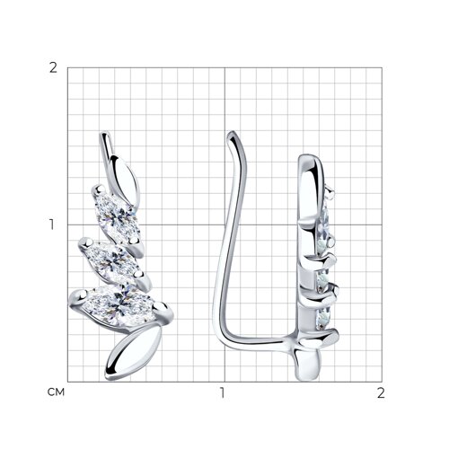 Cercei din argint  cu pietre Cubic Zirconia Incolor