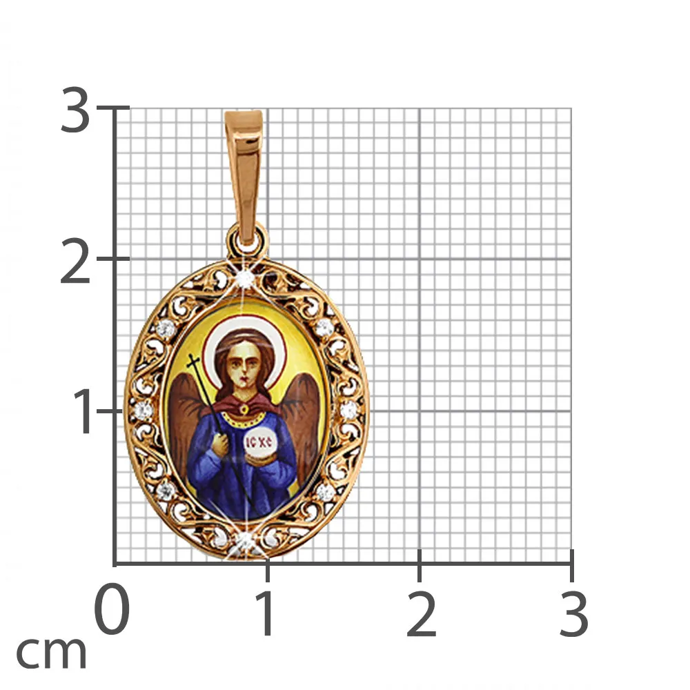 Iconiță din aur roșu cu Cubic Zirconia Incolor