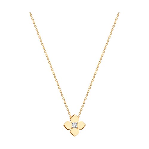 Colier din aur roșu cu pietre Cubic Zirconia Incolor