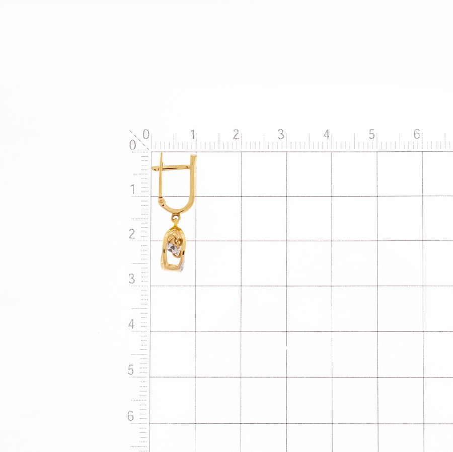 Cercei Suspendați din aur roșu cu pietre Diamant