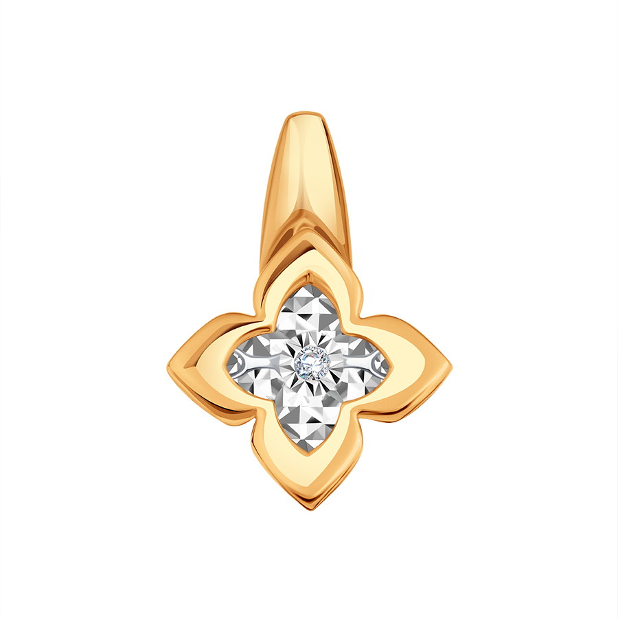 Pandantiv din aur roșu cu pietre Diamant