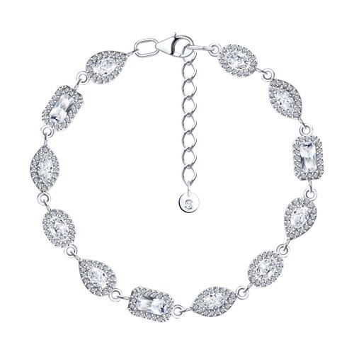 Браслет из серебра с камнями Фианит