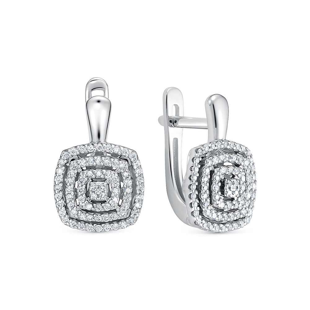 Cercei din aur alb cu Diamant