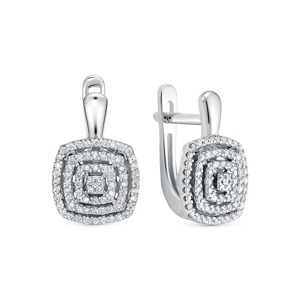 Cercei din aur alb cu Diamant