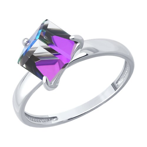Кольцо из серебра с камнями Swarovski Zirconia сиреневый