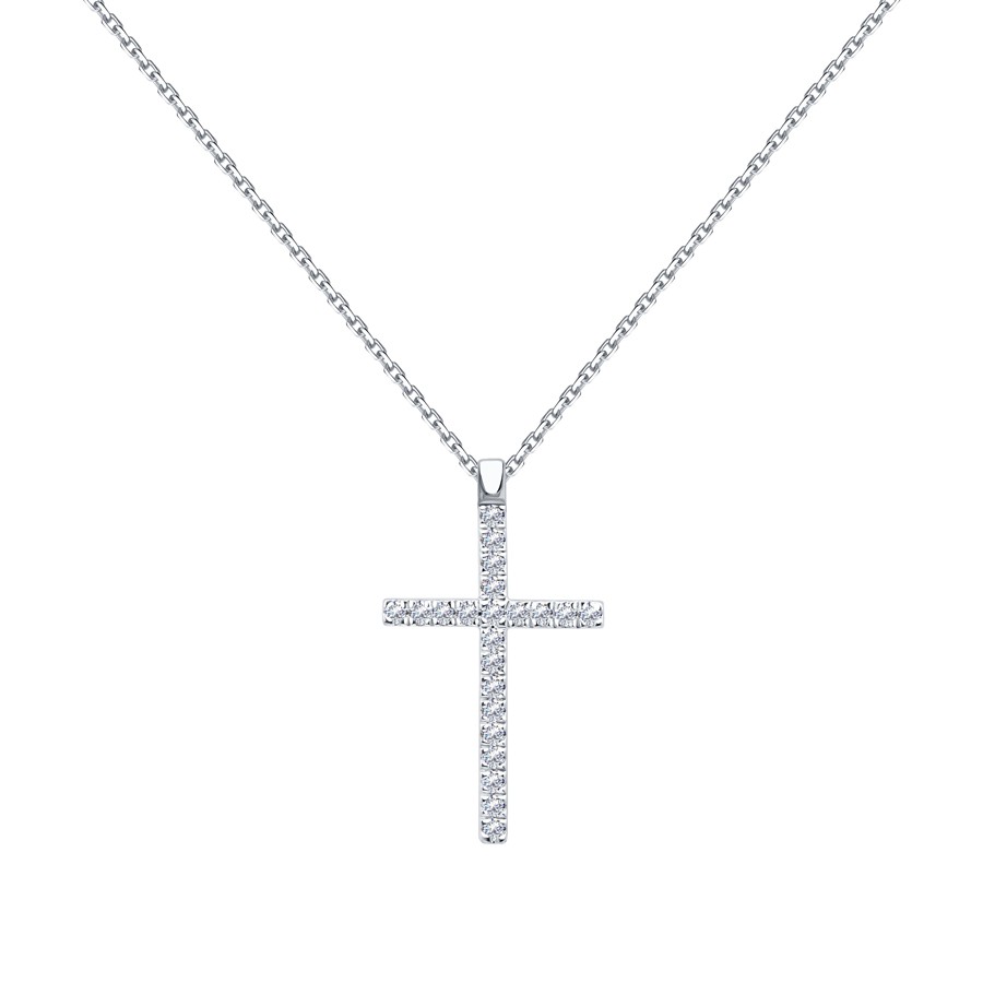 Colier din aur alb cu pietre Diamant