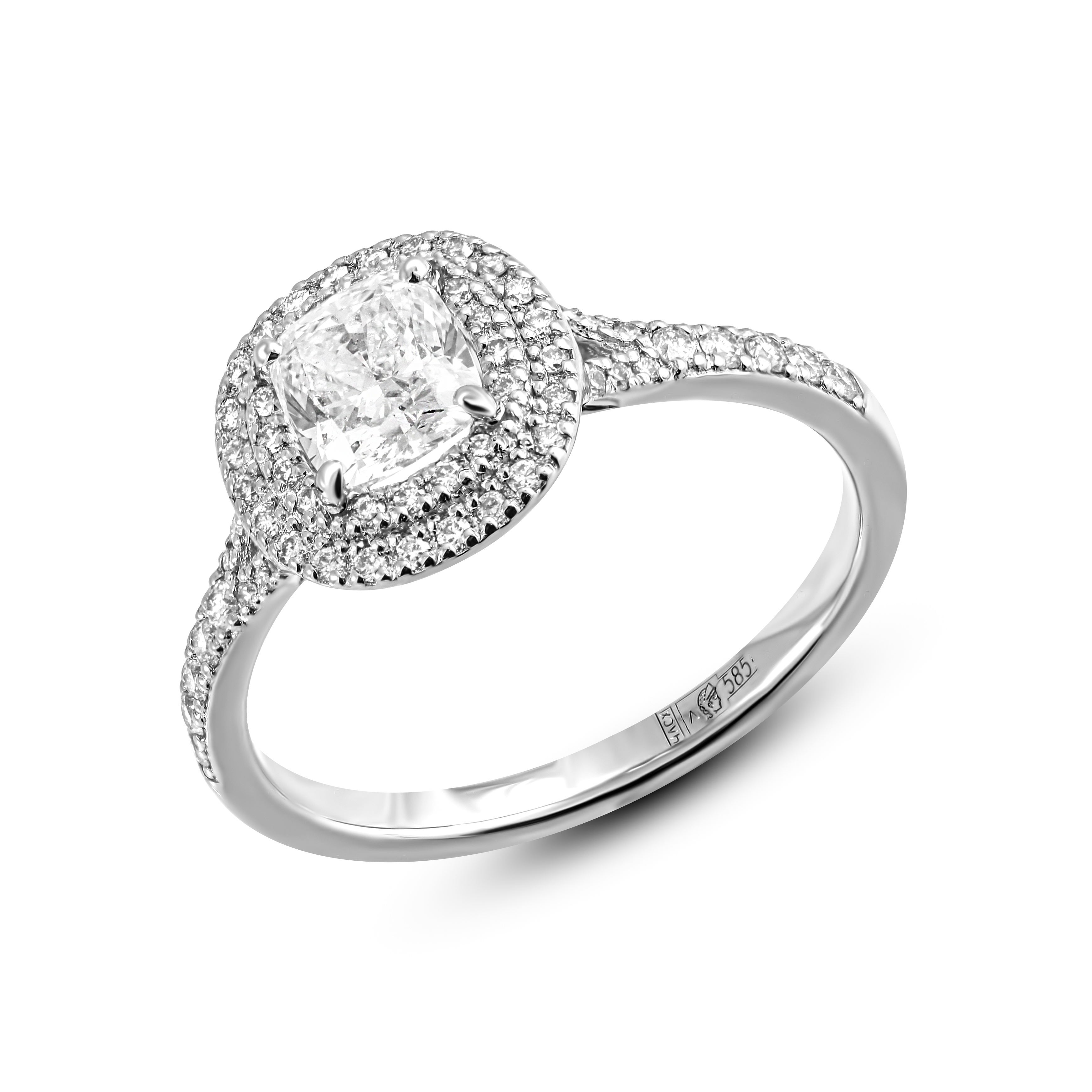 Inel din aur alb cu pietre Diamant