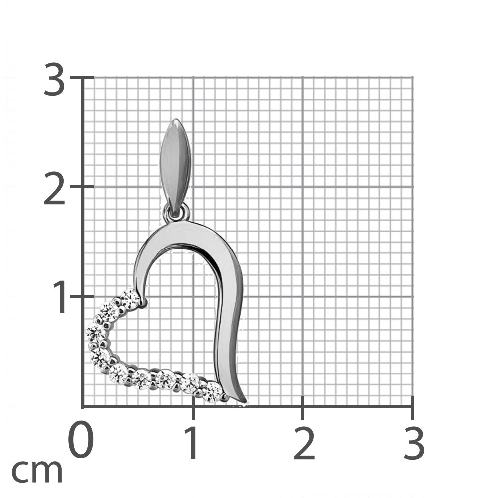 Pandativ love din aur alb cu pietre Cubic zirconia