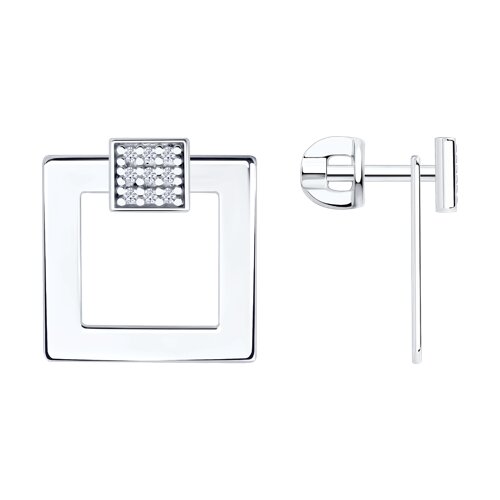 Cercei Pusete din argint  cu pietre Cubic Zirconia Incolor