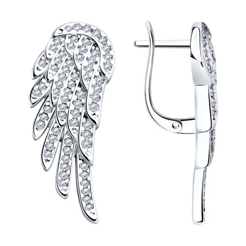 Cercei din argint  cu pietre Cubic Zirconia Incolor
