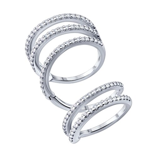 Кольцо из серебра с камнями Фианит