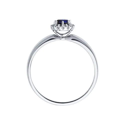 Inel din aur alb cu Diamant, Safir