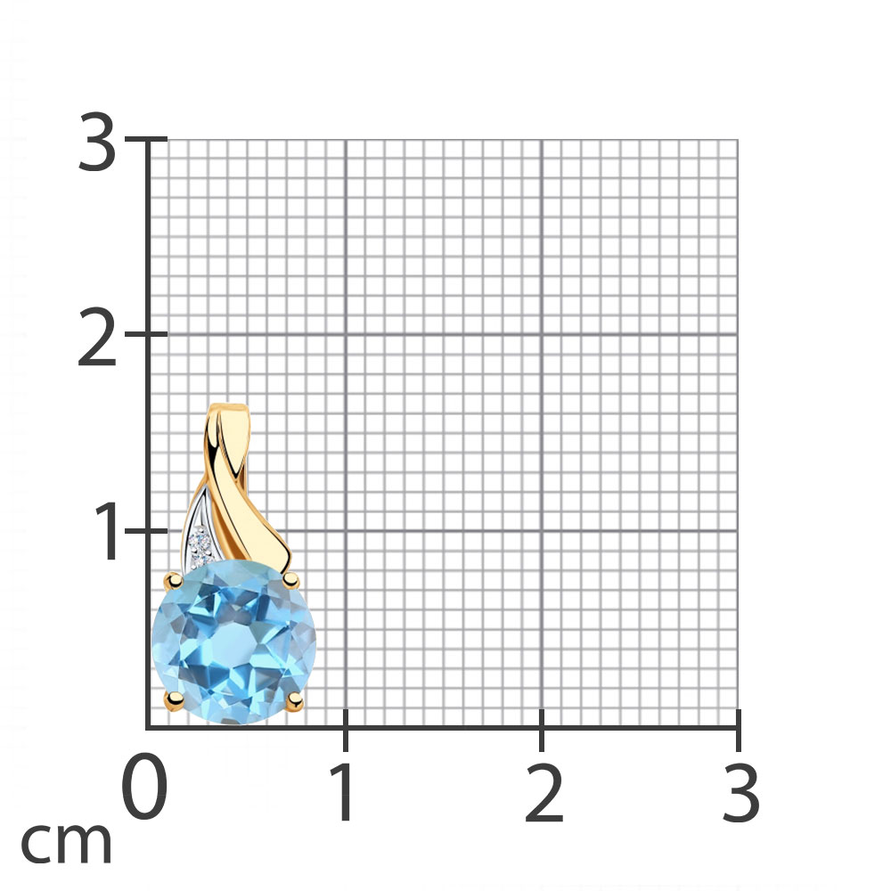 Pandantiv din aur roșu cu pietre Cubic Zirconia Incolor, Topaz Swiss