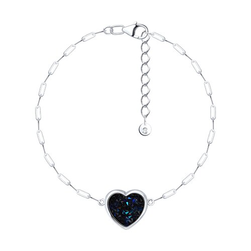 Brățară Love din argint  cu pietre Țesătură de cristal