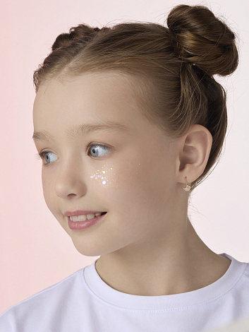 Детские серьги из красного золота с камнями Бриллиант