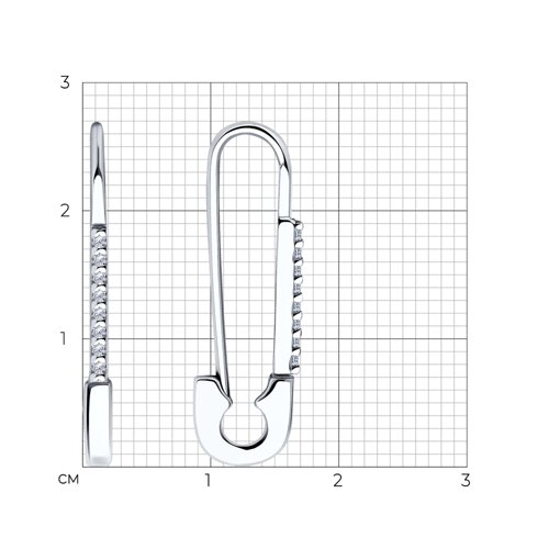 Cercei din argint  cu pietre Cubic Zirconia Incolor