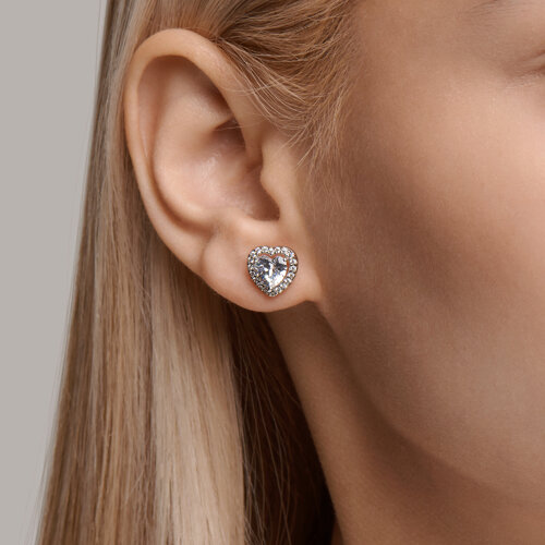 Cercei Pusete din argint  cu pietre Cubic Zirconia Incolor