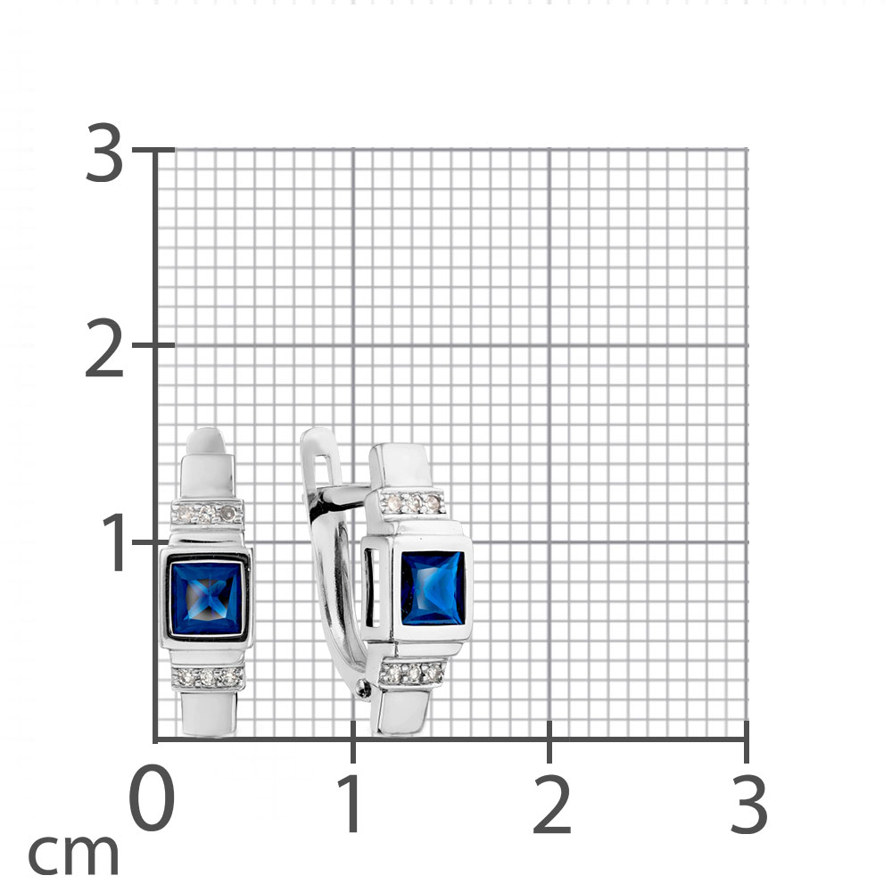 Cercei din aur alb cu pietre Diamant, Safir