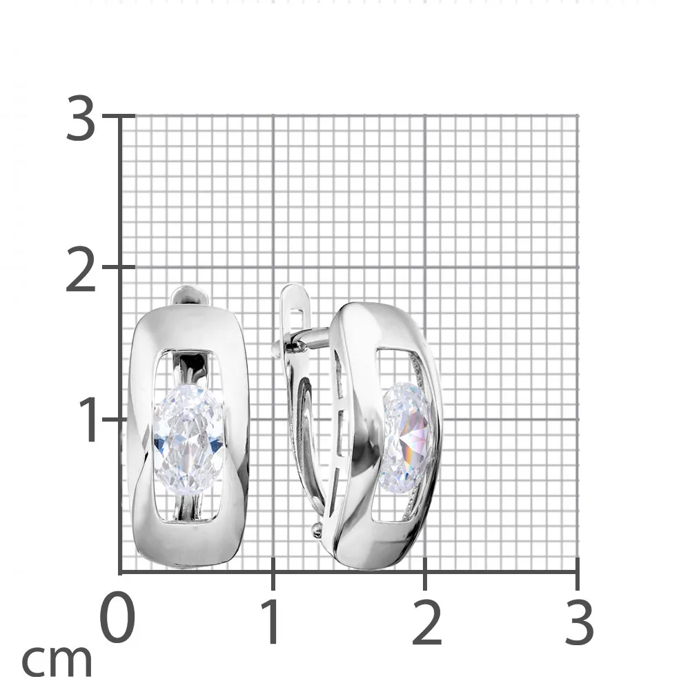 Cercei din aur alb cu Cubic Zirconia Incolor