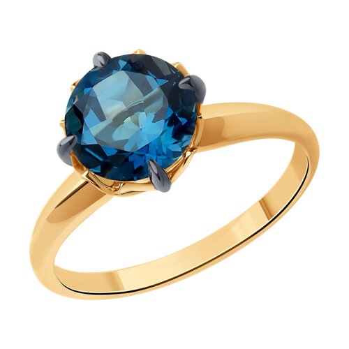 Inel din aur roșu cu pietre Topaz London